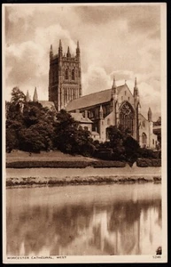 Worcester Cathedral Worcestershire Photochrom Postcard - Picture 1 of 2