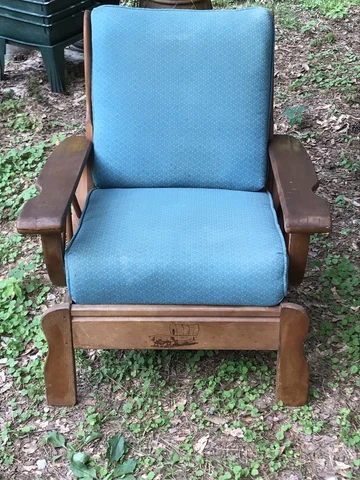 Vintage 1950’s Western Wood Wagon Wheel Lounge Chair  Bottom Cushion Has Springs Cover