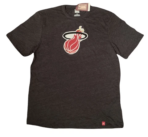 Miami Heat Majestic NBA Hardwood Heather Dual Blend Gray T-Shirt NEW!! Cover