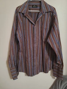 Bugatchi Uomo Men's XL Striped Button Up Long Sleeve - Imagen 1 de 3
