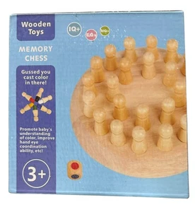 Kids Wooden Toy Puzzles Color Memory Chess Match Game Learning Educational - Picture 1 of 3