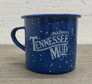 Taza de lata de metal barro Jack Daniels Tennessee azul moteado esmalte camping - Imagen 1 de 7