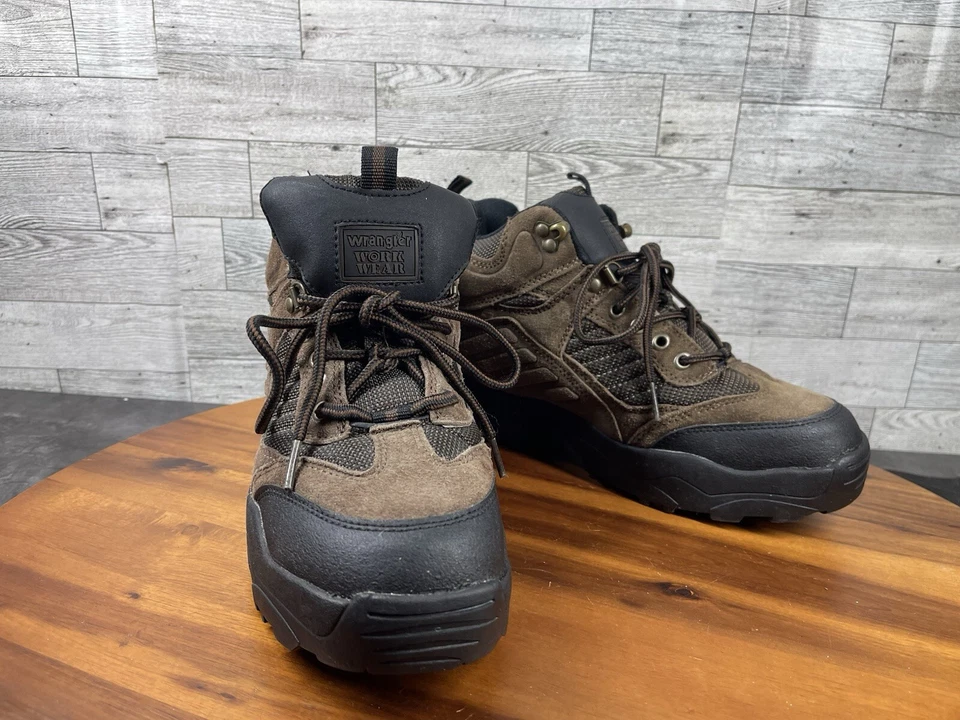 Wranger Work Wear Steel Toe Boots Men 8 M Black Brown Suede Safety Sneakers - Image 1 of 4