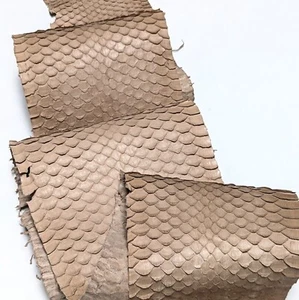 Sea Python Snake Skin Snakeskin Leather Matte Brown 5x50" - Picture 1 of 5