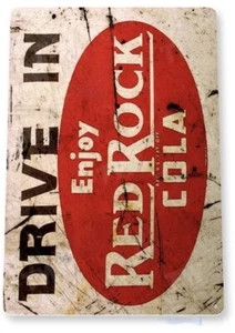 RED ROCK COLA TIN SIGN BABE RUTH GOLDEN GINGER ALE ATHENS RIGHT THE THIRST TIME - Bild 1 von 1