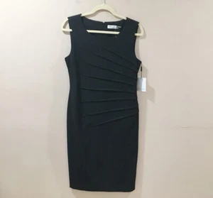 Calvin Klein Womens 8 Sheath Dress Sunburst Black Classic Career Business New - Picture 1 of 8