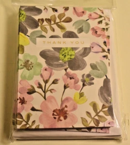 Caroline Gardner Thank You Cards Pack Of Ten Floral Flowers Pink