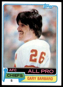 1981 Topps Football Gary Barbaro . Kansas City Chiefs #130