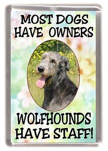 Irish Wolfhound Fridge Magnet "Most Dogs Have Owners Wolfhounds Have Staff!" 