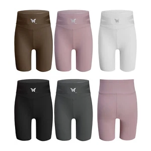 Kids Girls Shorts Compression Leggings Dance Workout Cycling Safety High Waist - Picture 1 of 59