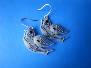 Silver Filigree Dangle Earrings - Picture 1 of 3