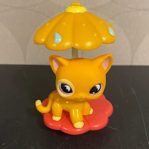 Authentic Littlest Pet Shop #855 Yellow shorthair cat moon eyes - Picture 1 of 12