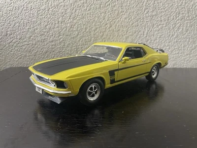 1969 Ford Mustang Boss 302 Welly 1:18 Die Cast Model Car - Yellow - Image 1 of 4