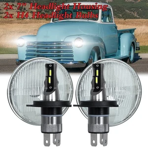 Pair 7" Round LED Headlights Hi/Lo Fits Chevy Truck 1947 1948 1949 1950 1951-57 - Bild 1 von 16