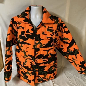 Vtg Saftbak Mens Hunting Blaze Orange Camo Jacket Coat NWOT Large USA Made FS! - Picture 1 of 11