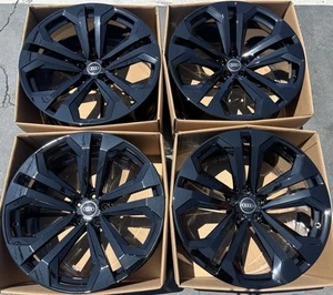 22” AUDI Q8 GLOSS BLACK WHEELS RIMS AUDI E-TRON Q8 R22 FACTORY OEM  SET 4 - Picture 1 of 16