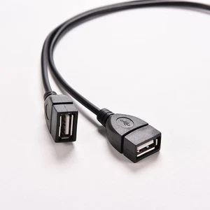 Replacement USB Cable Hub Transfer Y Splitter 2.0A Male To Dual USB Female Black - Zdjęcie 1 z 11