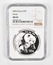 MS69 2004 China 10 Yuan Silver Coin - Panda - Graded NGC *0745