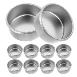 10 Pezzi Candela Vuota Tazza Ottone Candelieri Disco Metallo Set Tavolo - Foto 1 di 12