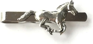 Running Horse English Pewter on a Tie Clip (slide) boxed gift a19 - Picture 1 of 1
