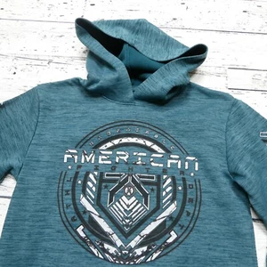 American Fighter Hoodie Youth Kids Size M Green Textured Logo Hooded Sweatshirt - Picture 1 of 7