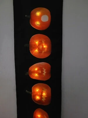 Halloween Cynthia Rowley Curious LIGHT UP Pumpkin Table Runner 14 x 48" - Image 1 of 4