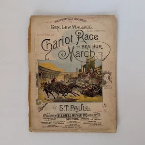 Streitwagenrennen oder Ben-Hur - E.T. Paull - antike Noten von 1901 - dramatischer Einband - Bild 1 von 3