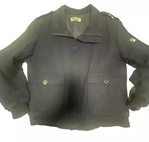 Vintage FILA Wool Peacoat Mens Size 38/ M US Zip Knit Cuff Flat Front Italy Made - Picture 1 of 10