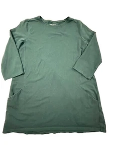 Eileen Fisher Tunika T-Shirt Gr. Petite PP 3/4 Ärmel Bio Baumwolle dunkelgrün - Bild 1 von 10