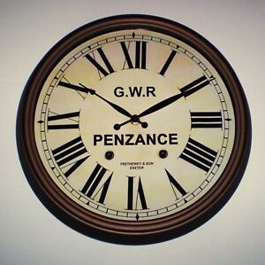 Great Western Railway GWR Victorian Style Clock, Penzance Station, Customized