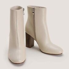 Womens Ecru Almond Toe Ankle Boots Size UK 5 & 6 RRP £28