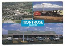 c1980 MONTROSE COLORADO MULTI VIEW SHOPPING TRAIN TOWN VIEW VINTAGE POSTCARD CO
