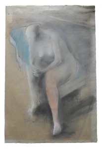 Peter Nicholas (1934-2015) Large Mixed Media. Expressionist Female Nude. 1981 - Picture 1 of 3