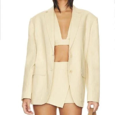 Lacademie Stretch Linen Boyfriend Blazer - Изображение 1 из 4