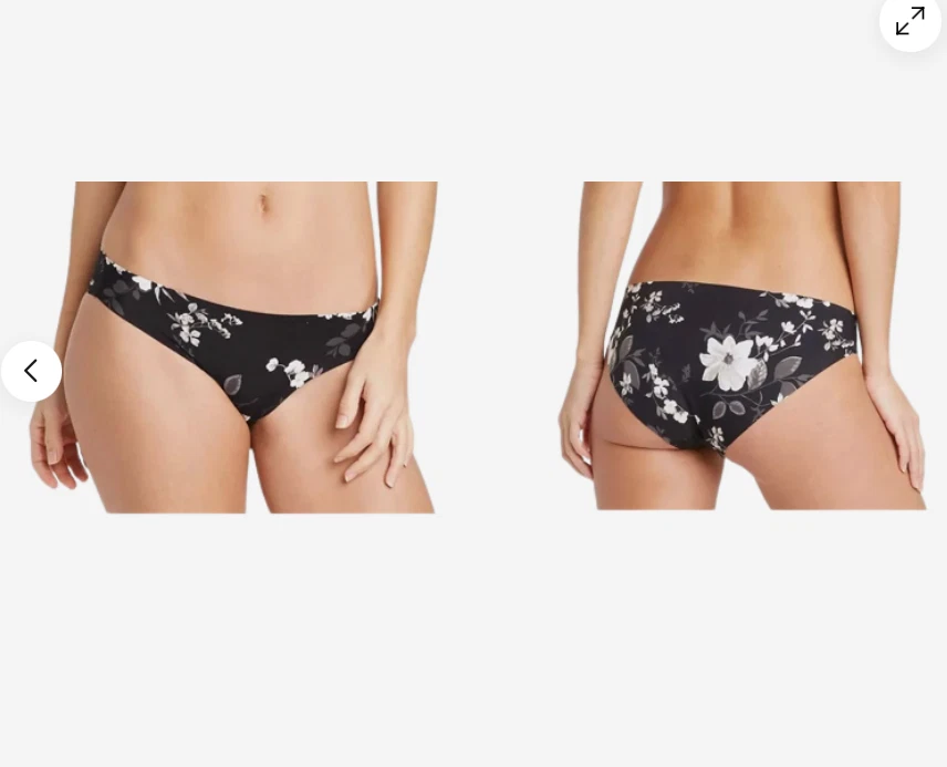 Auden Women's Small 5 Pairs Invisible Edge Bikini Panties Black Green Floral Nud