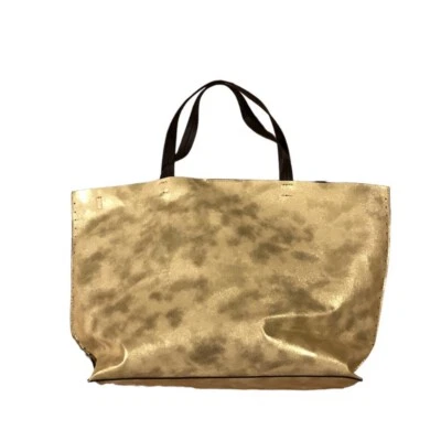 Chicos  NWOT Gold Faux Leather Tote Bag Work Satchel Purse Large - Image 1 of 4