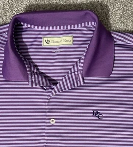 Donald Ross gestreiftes Golf Polo lila gestreiftes Shirt Herren XL - Bild 1 von 3