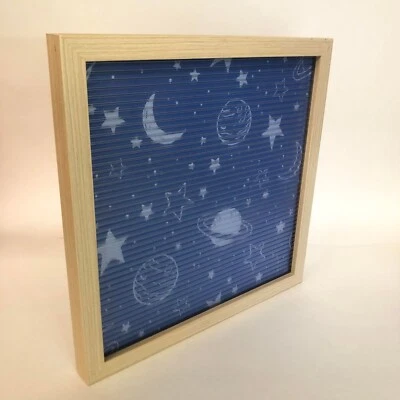 Wooden Hanging Letter Board 12x12 ", NO LETTERS INCLUDED,Blue Kids Message Board - Image 1 of 4