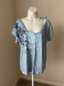 Mudd Women’s Blue/Grey Shorl Sleeve Round Neck T-Shirt s M - Picture 1 of 9