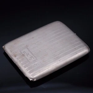 1917 ANTIQUE "W&H CO." YANKEE CIGARETTE CASE NICKEL SILVER PAT. 1917 RMM - Picture 1 of 12