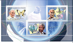 Guinea 2006 Miniature Sheet Pope John Paul II Mahatma Gandhi Nelson Mandela MNH