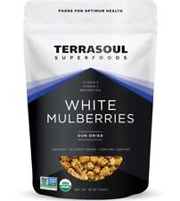 Terrasoul Superfoods Organic Sun-dried White Mulberries, 1 Lb - Low Glycemic |