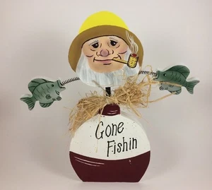 Pescador Wobbler "Gone Fishing" madera maciza. Nuevo - Imagen 1 de 2