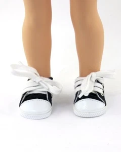 Doll Clothes 14.5" Sneakers Shoes Black White 14.5" AG WELLIE WISHER DOLLS - Picture 1 of 2