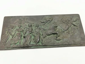 Altes Wandbild Metall Messing Patina Bronze massiv griechische Götter Olypm - Bild 1 von 5
