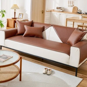 Rattan Sofa Mat Summer Non Slip Breathable Cover Pad - Picture 1 of 12