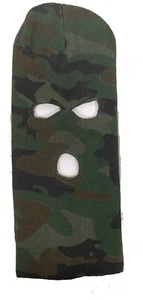 WOODLAND FOREST TARNMUSTER STRICK 3 LOCH BALACLAVA WINTERGESICHT SKI MASKE Jagdmütze A60c - Bild 1 von 1