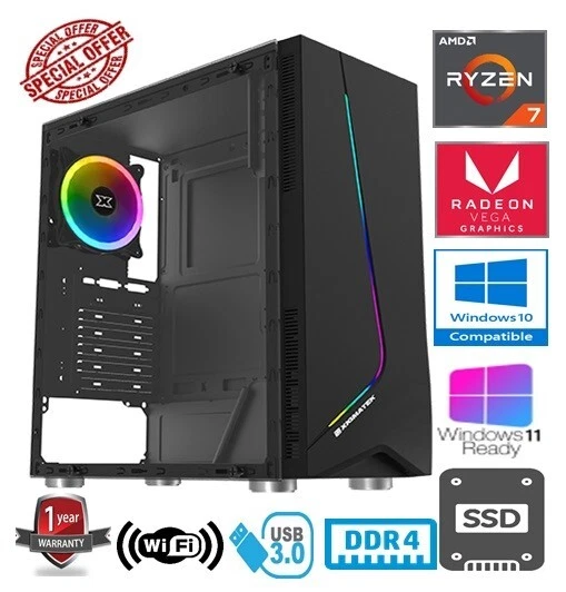 RYZEN 7 GAMING PC - AMD RYZEN 7 5700G 32GB RAM 1TB SSD RADEON VEGA GRAPHICS - Image 1 of 4