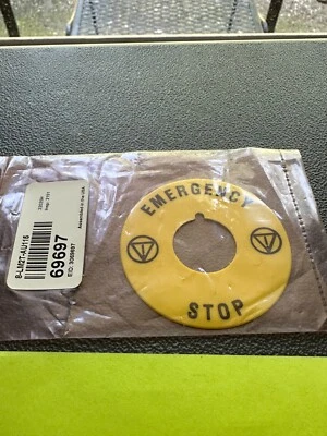 Banner Engineering 8-LM2T-4U115 Emergency Stop Legend for 22.5mm Button - New - Image 1 of 4