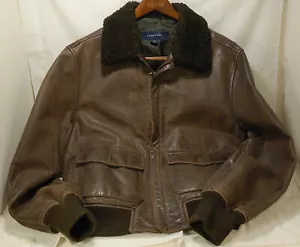 Men’s Leather Aviator/Bomber Style Jacket-Structure Label-Size M - Picture 1 of 6